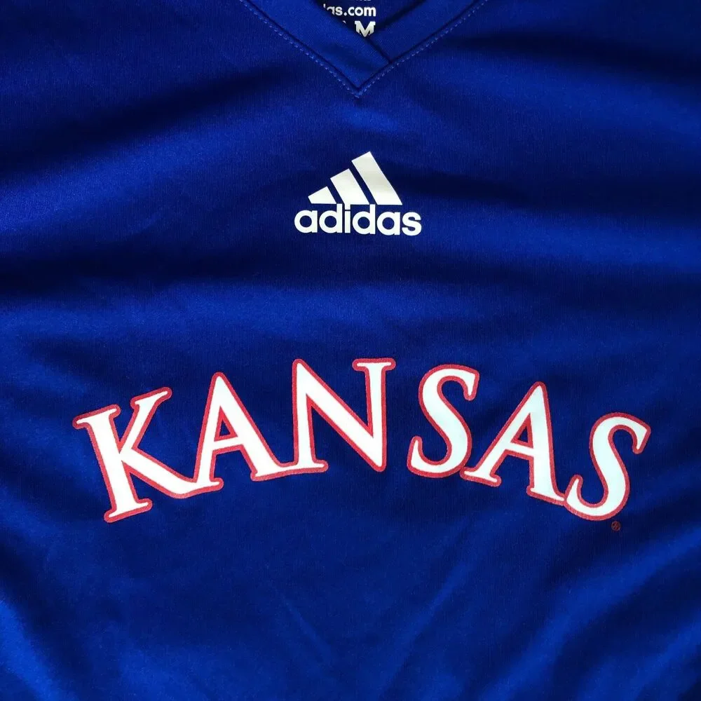 Kansas Jayhawks Womens Jersey Small Adidas Blue Red Stitched NCAA Soccer #3 - Picture 2 of 9